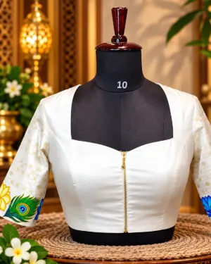 elegant ivory silk blouse display
