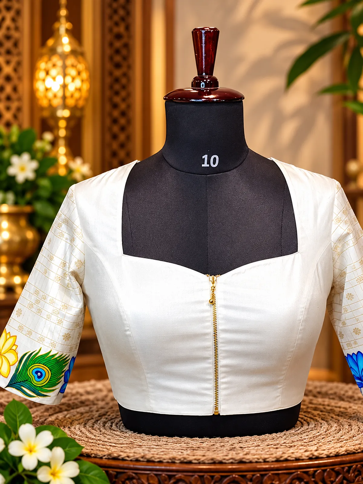 elegant ivory silk blouse display elegant ivory silk blouse display