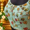 embroidered aqua bodice with gold zipper