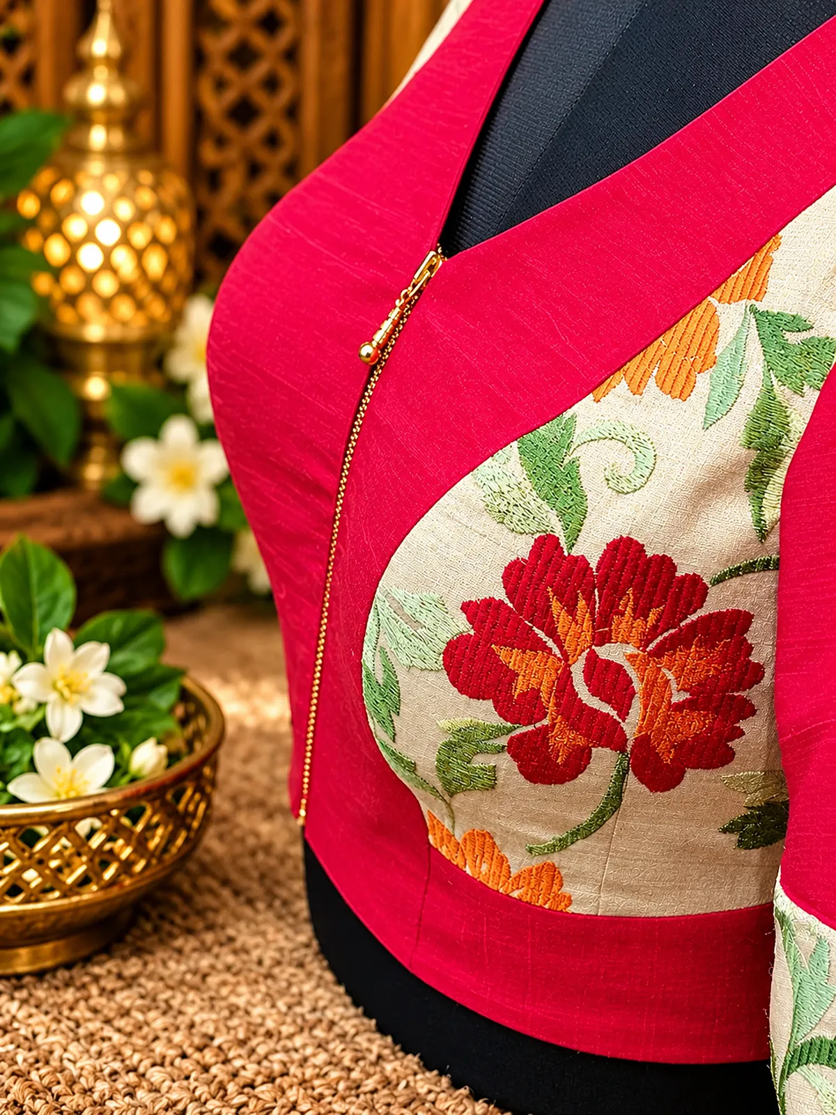 embroidered fuchsia silk blouse showcase embroidered fuchsia silk blouse showcase