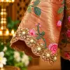 embroidered golden floral sleeve embroidered golden floral sleeve