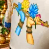 embroidered krishna flute motif on silk embroidered krishna flute motif on silk