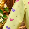 embroidered lime silk sleeve embroidered lime silk sleeve