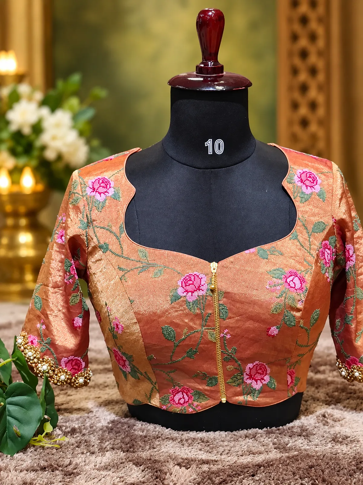 embroidered rose blouse display embroidered rose blouse display
