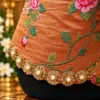 embroidered silk hem with golden pearls embroidered silk hem with golden pearls