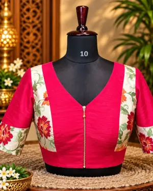 fuchsia floral blouse on mannequin 10