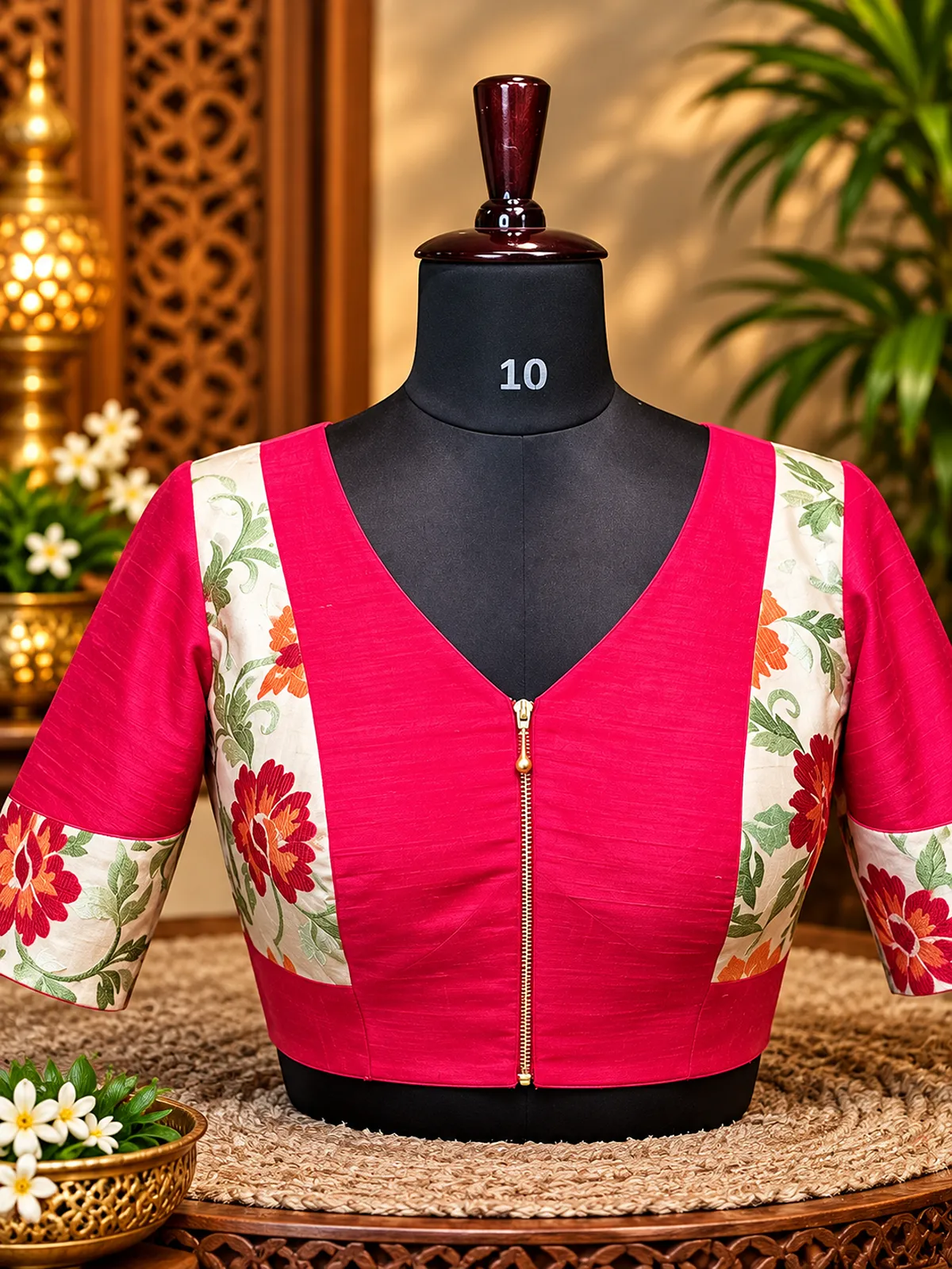 fuchsia floral blouse on mannequin 10 fuchsia floral blouse on mannequin 10