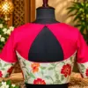 fuchsia floral keyhole blouse back