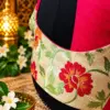 fuchsia silk and floral brocade detail fuchsia silk and floral brocade detail