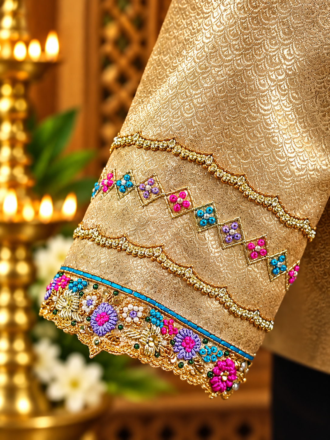 jeweled champagne brocade cuff jeweled champagne brocade cuff