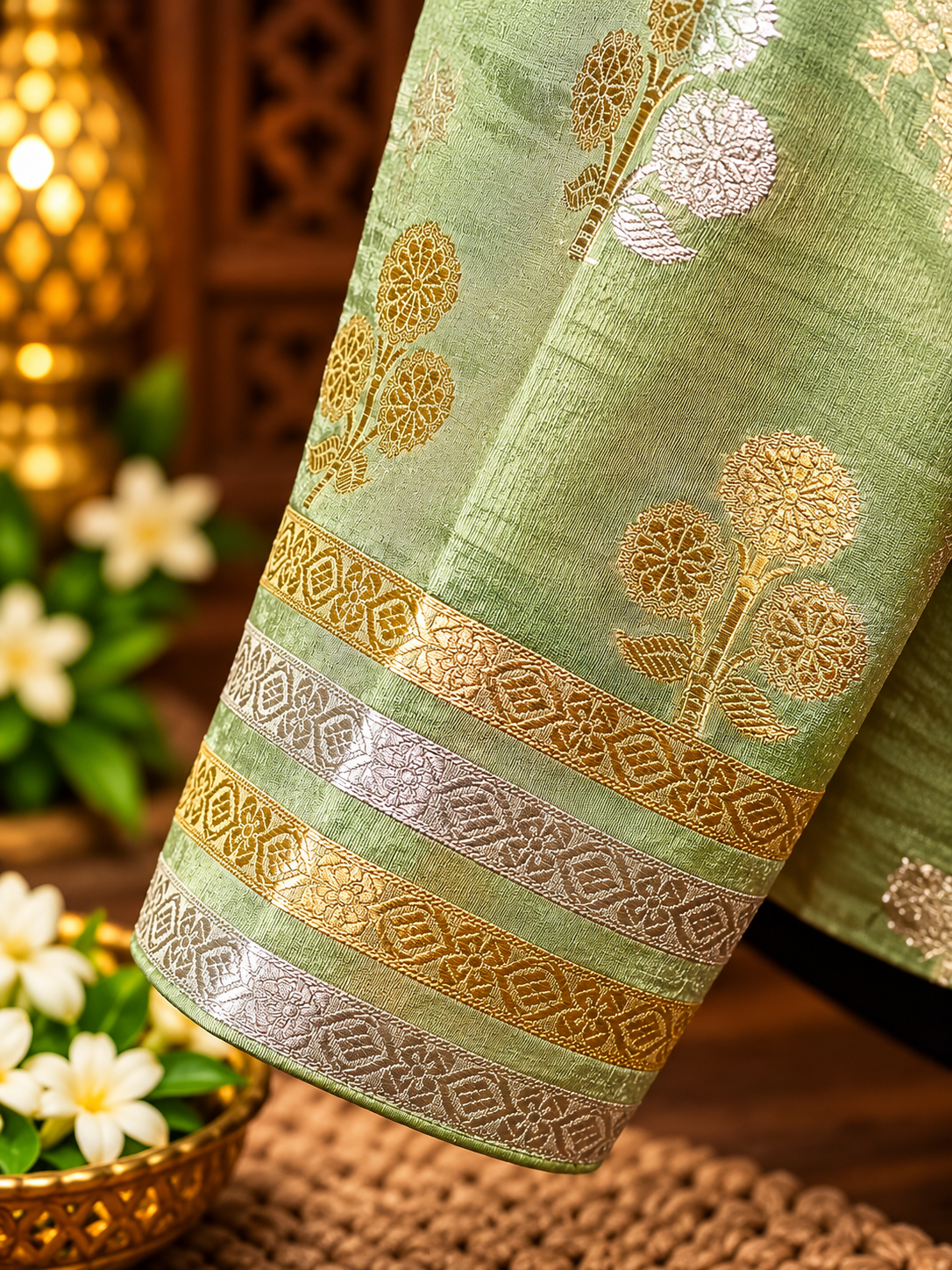 mint green embroidered silk sleeve mint green embroidered silk sleeve