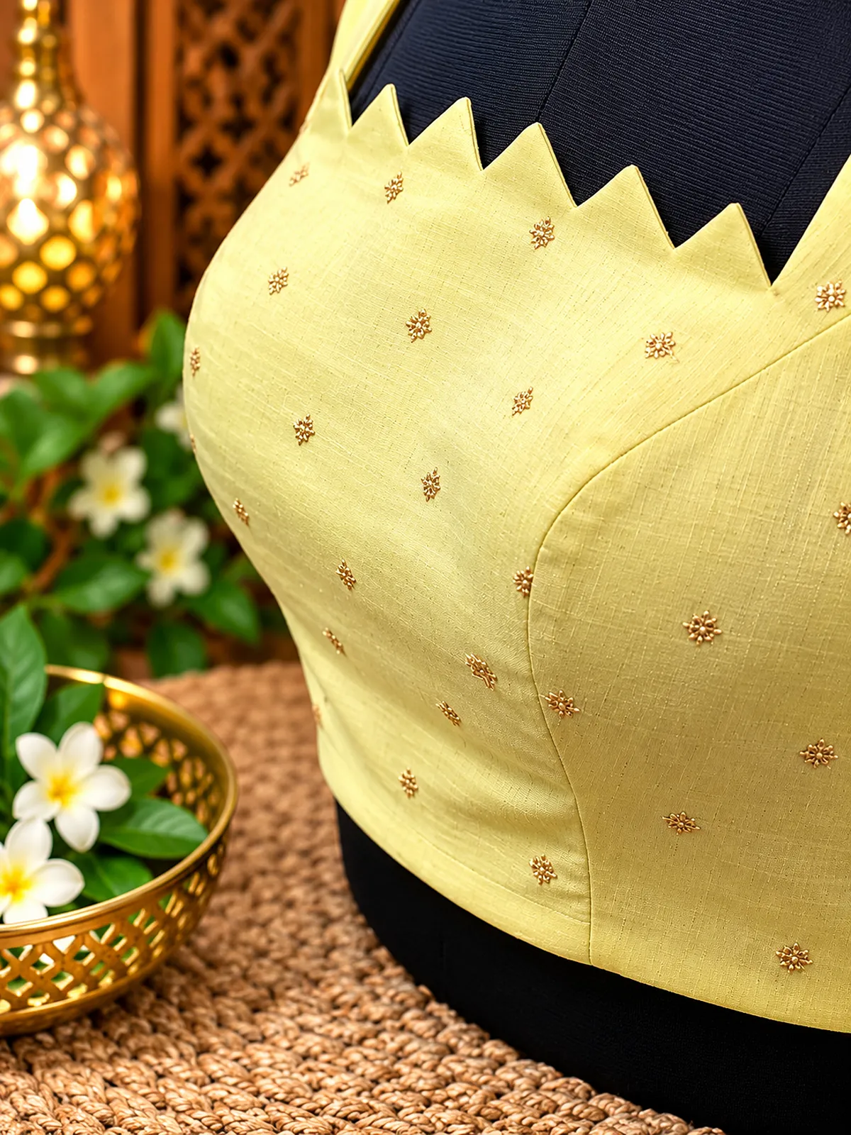 pale yellow embroidered bodice detail pale yellow embroidered bodice detail